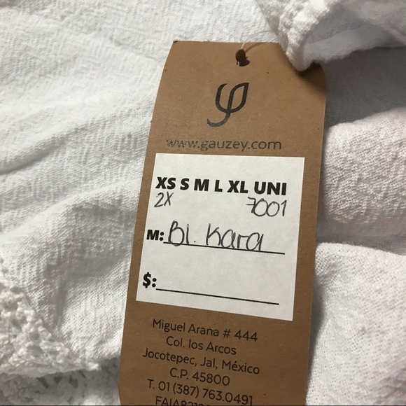 New Gauzey Women’s Top Size 2X White Boho - Picture 8 of 8